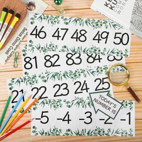 Boho Number Line Bulletin Board Border - 20 to 120 Classroom Decorations for Wall Total 34ft, Math Number Lines Border Strips Learning Poster Supplies for Students, Teachers (Bohemian) in Kuwait