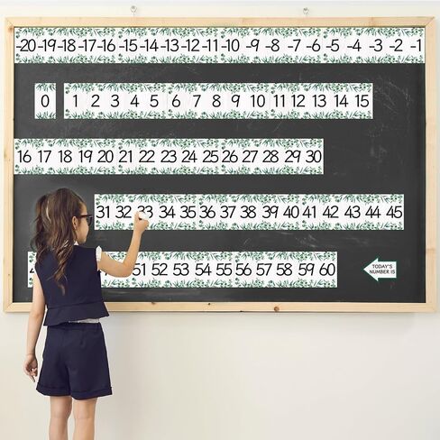 Boho Number Line Bulletin Board Border - 20 to 120 Classroom Decorations for Wall Total 34ft, Math Number Lines Border Strips Learning Poster Supplies for Students, Teachers (Bohemian) in Kuwait