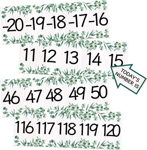 Boho Number Line Bulletin Board Border - 20 to 120 Classroom Decorations for Wall Total 34ft, Math Number Lines Border Strips Learning Poster Supplies for Students, Teachers (Bohemian) in Kuwait