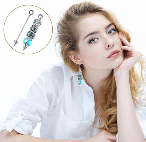 30 Pcs Beadable Keychain Bars Beadable Bar Links with Open Ring and Cone Bead 1.44'' Long Drop Pins Brass Link Earring Charms Beads Necklace Bracelet Connectors for Jewelry Making(Silver) in Saudi Arabia