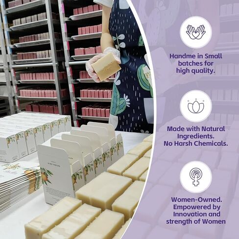 Natural Amor - مجموعة هدايا سبا خضراء للنساء - هدية حمام غابة النعناع لها - 5 قطع هدية للاستحمام والجسم بما في ذلك قالب الصابون والشمعة وقنابل الحمام in Kuwait