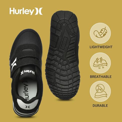 Hurley Kids Hook & Loop Closure Sneakers - Unisex Child Running & Walking Shoes - Fashion Sneakers for Toddlers, Little Kids & Big Kids - Lightweight & Breathable for All Day Comfort in Kuwait