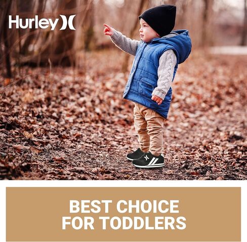 Hurley Kids Hook & Loop Closure Sneakers - Unisex Child Running & Walking Shoes - Fashion Sneakers for Toddlers, Little Kids & Big Kids - Lightweight & Breathable for All Day Comfort in Kuwait