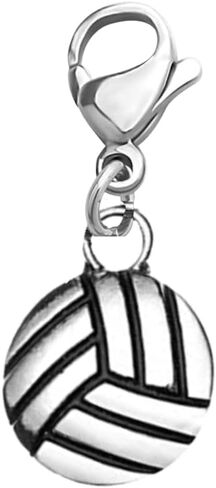 Sportybella Volleyball Clip on Charm, Zipper Pull, Purse/Lanyard/Bracelet Volleyball Charms for DIY Jewelry Gifts for Volleyball Players in Kuwait
