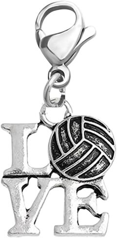 Sportybella Volleyball Clip on Charm, Zipper Pull, Purse/Lanyard/Bracelet Volleyball Charms for DIY Jewelry Gifts for Volleyball Players in Kuwait