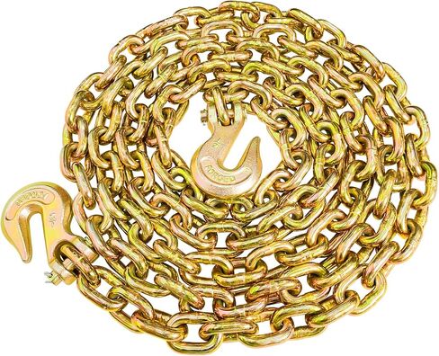 سلاسل المقطورة مع خطافات، سلسلة 3/8 من الدرجة 80 سلسلة سحب 7,100 رطل حمل عمل لبناء مزرعة الشاحنات، 3/8 بوصة × 10 قدم in Kuwait
