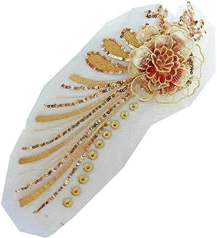 1 قطعة فستان زفاف مطرز بالدانتيل مزين بالدانتيل وخياطة على رقع الأزهار DIY زخارف دانتيل (أسود) ... in Kuwait