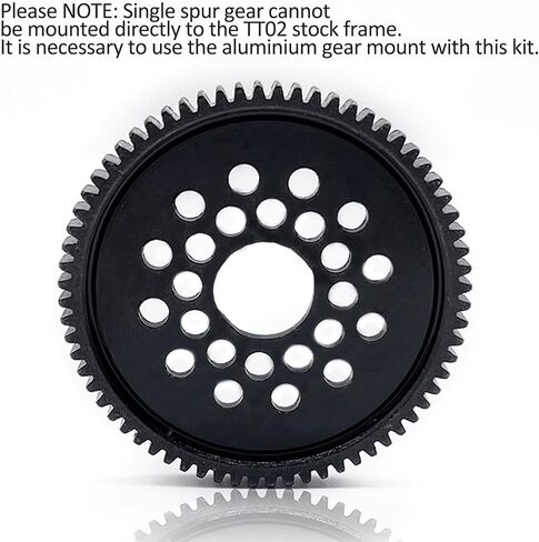 RC Car Metal Spur Gear 64T for Tamiya TAM54500 54500 Rc TT02 مجموعة تروس عالية السرعة، 64T، أجزاء ترقية OP، أسود in Kuwait
