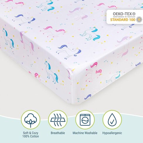 مجموعة ملاءات الأطفال الصغار المصنوعة من القطن بنسبة 100% من Wildkin Kids للأولاد والبنات، تتضمن مجموعة الفراش ملاءة علوية، وملاءة جاهزة، وغطاء وسادة قياسي، ومجموعة ملاءات سرير مثالية للاحتضان المريح (الديناصورات الجوراسية) in Saudi Arabia