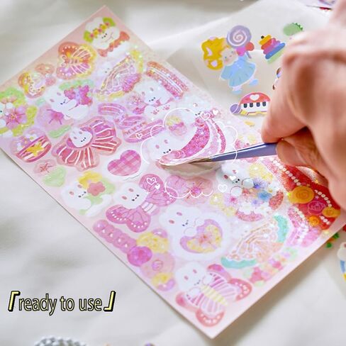 100 Sheets Korean Deco Stickers Set,Photocard Stickers,Cute Style is Perfectly Suited for Photocard Family Photo Album Journaling Scrspbooking Arts Crafts (100) in Saudi Arabia