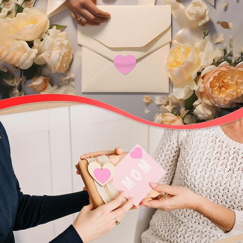 Pink Heart Stickers Roll 1.5 Inch Valentine's Day Love Shape Labels Waterproof Removable for Craft Envelopes Boxes Gift Tags Bags Wedding 500 PCS in Kuwait