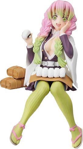 Mitsuri Kanroji Kanzaki Aoi Action Figure Eating Rice Balls Series Demon Figures Monster Slayer Ghost Slayer Sitting Pose Collection Toys Car Desk Decor in Saudi Arabia