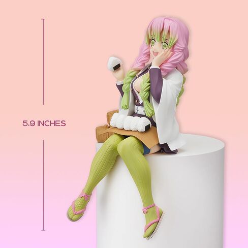 Mitsuri Kanroji Kanzaki Aoi Action Figure Eating Rice Balls Series Demon Figures Monster Slayer Ghost Slayer Sitting Pose Collection Toys Car Desk Decor in Saudi Arabia