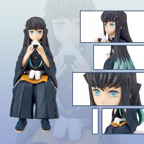 Mitsuri Kanroji Kanzaki Aoi Action Figure Eating Rice Balls Series Demon Figures Monster Slayer Ghost Slayer Sitting Pose Collection Toys Car Desk Decor in Saudi Arabia