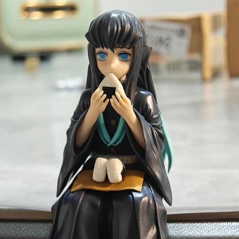 Mitsuri Kanroji Kanzaki Aoi Action Figure Eating Rice Balls Series Demon Figures Monster Slayer Ghost Slayer Sitting Pose Collection Toys Car Desk Decor in Saudi Arabia