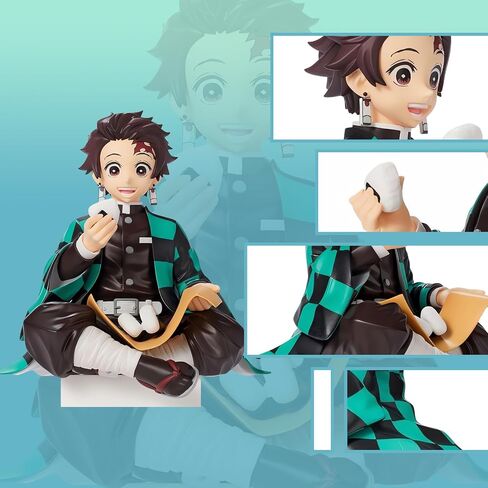 Mitsuri Kanroji Kanzaki Aoi Action Figure Eating Rice Balls Series Demon Figures Monster Slayer Ghost Slayer Sitting Pose Collection Toys Car Desk Decor in Saudi Arabia
