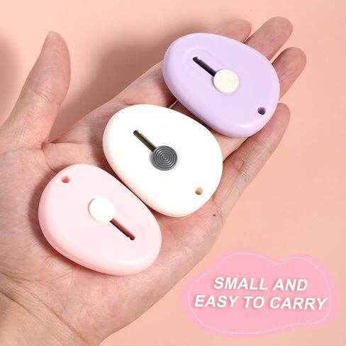 4 Pack Cute Retractable Mini Box Cutters Flower Shaped Utility Knives Art Cutter Package Letter Opener Tool for Office, Home, DIY Crafts (White&Purple&Blue&Pink) in Saudi Arabia