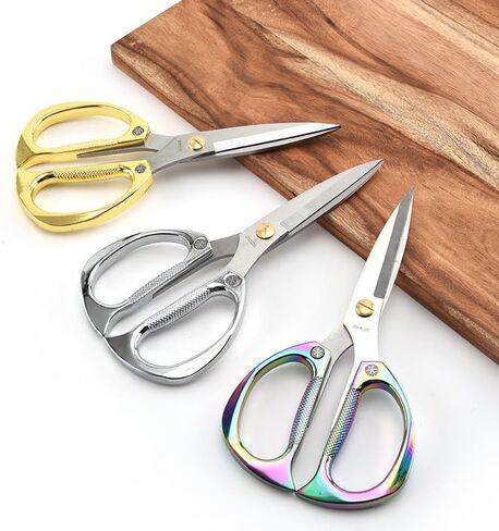 Xdorra Silver Household Scissors, Long Life Stainless Steer Hand Craft Scissors or Kitchen Shears, Gray Ultra Sharp Blade Shears, Comfort Grip for Artist, Home, Office in Saudi Arabia