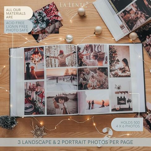 Elegant Linen Photo Album - 200 Acid-Free Pockets for 4x6 Pics - Perfect for Weddings & Gifts in Saudi Arabia
