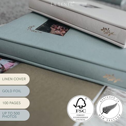 Elegant Linen Photo Album - 200 Acid-Free Pockets for 4x6 Pics - Perfect for Weddings & Gifts in Saudi Arabia