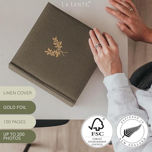 Elegant Linen Photo Album - 200 Acid-Free Pockets for 4x6 Pics - Perfect for Weddings & Gifts in Saudi Arabia