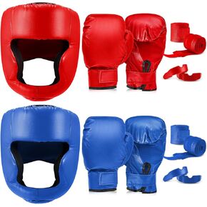 14 Pcs Boxing Set Including Men Boxing Gloves Headgear Helmet Punching Bag Boxing Hand Wraps Sport Mouth Guards for Adults Youth Beginners Training Equipment