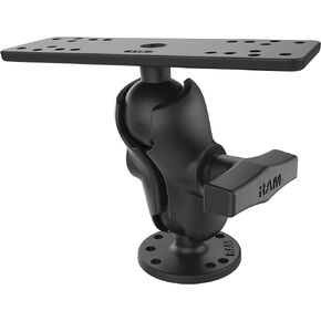 RAM Mounts RAM-111U-B Marine Electronic Mount with Short Arm Compatible with Garmin, Lowrance, Humminbird + More