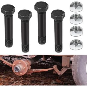 4 Pack 9/16"-18 x 3" Long Trailer Leaf Spring Shackle Bolts w/Lock Nuts, fit for 1-3/4" Wide Leaf Spring & Double Eye Leaf Springs, for 2,000lb and 3,500lb Axles
