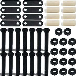iBroPrat Trailer Shackle Kit,Single Trailer Axle Shackle Kit for Double Eye Spring 3,500 lbs-7,200 lbs 2 Packs (14Pcs Nuts and 14Pcs Bolts)