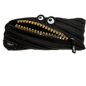 ZIPIT Grillz Large Pencil Case for Kids | Pencil Pouch for School, College and Office | Pencil Bag for Boys & Girls (Black)
