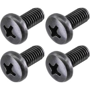Black License Plate Screws for Audi and VW, Phillips Machine Pan Head 18-8, Stainless Steel, M6-1.0 x 8 mm Bolt (Pack of 4)