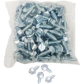License Plate Screws - Slotted Hex Head - Metric - 6 Millimeter x 16 Millimeter (100 per Box)