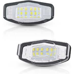 Asgohme LED License Plate Lights Bright White Tag Lamp Assembly Replacement Compatible with Honda Accord Sedan Odyssey Civic Pilot & Acura MDX TSX TL ILX RDX RL, Pack of 2
