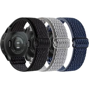 3 Pack 22mmm Strecty Nylon Loop Watch bands Compatible With Garmin Instinct/Instinct 2 Solar/Tactical/Solar/Tide/Esports