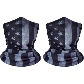 ZeeDix American Flag Outdoor Bandana Face Mask- Microfiber Seamless Headwear, UV Protection Face Neck Gaiter for Riding