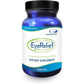 Doctor's Advantage Eye Relief Dietary Supplement - Optimal Eye Health Support - Powerful Antioxidants and Natural Triglyceride Omega 3 Fish Oil – Eye Vitamins to Strengthens Retinal Glands – 90 Count