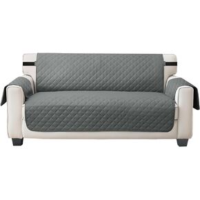 Neween Chair Sofa Slipcover Reversible Sofa Cover Washable Water Resistant Couch Cover Furniture Protector Cover with Elastic Straps for Pets Kids Children Dog Cat (Chair, Black/White)