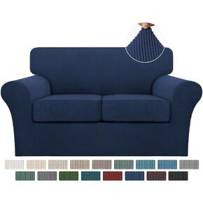Turquoize 2 Piece Chair Covers Chair Slipcovers for Living Room Armchair Couch Cover Chair Sofa Cover with Individual Cushion Covers Furniture Cover for Chairs (Chair,BiscottiBeige)