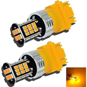 Alla Lighting Super Bright 3156 3157 LED Turn Signal Lights Bulbs, Amber Yellow 2000 Lumens T25 Wedge 3457 4157 3157 NAK 3020 30-SMD Blinker Lamps Replacement for Auto Cars Trucks