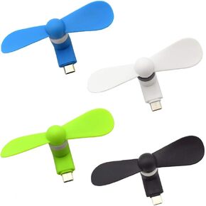 ULBTER Type USB C Mini Phone Fan for Samsung Galaxy S23+ S23 S22 S21 S20 S20+ S10 S9,Note 20 9 8,A54 A24 A23 A14 A12, for OnePlus 11 10 N20 N30 N100,for Google Pixel 7 pro 6 5 4 7A 6A [4 Pieces]
