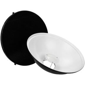 Fotodiox Pro Beauty Dish 22" (56cm) kit with Honeycomb Grid (50 Degree), for Balcar, White Lightning, Lighting, X800, X1600, X3200 Strobe Flash Light, Beautydish