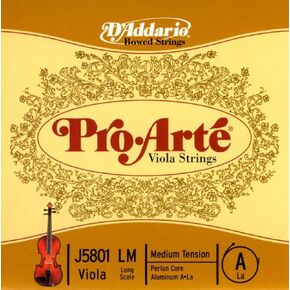 D'Addario Pro-Arte Viola Single A String, Medium Scale, Medium Tension