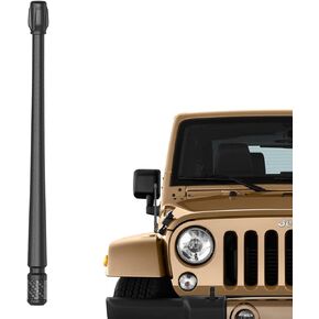 هوائي RYDONAIR متوافق مع 2007-2023 Jeep Wrangler JK JKU JL JLU Rubicon Sahara Gladiator، هوائي مطاطي مرن 9 بوصات مصمم لاستقبال FM/AM الأمثل in Kuwait