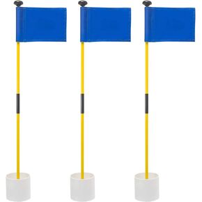 Murray Sporting Goods Golf Flagsticks, Flags and Cups - Set of 3 for Golf Course or Backyard Putting Green and Chipping Greens | Mini Golf Flag Sticks for Pros or Juniors in Red, White and Blue (USA)