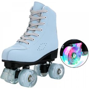 Roller Skates for Women Girls, SkyBlue Premium Frosted Material Roller Skates, Classic Double-Row High-top Roller Skates for Beginner, Indoor Outdoor Roller Skates