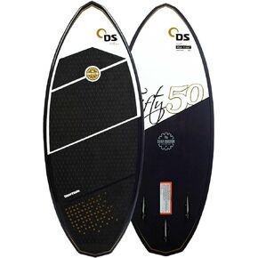 Driftsun Fifty50 Wakesurf Board - لوح تزلج على الماء بنمط مقشود من ألياف الكربون بطول 4 أقدام و9 بوصات، ويتضمن زعانف in Kuwait