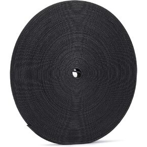 Xnakko 1cm Double Sided Hook and Loop Fastening Tape Reusable Wire Ties Cable Ties Hook and Loop Nylon Fastening Tape Wire Manager for Home, Office (Black, 25Yard)