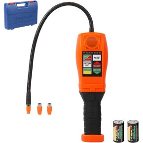 Refrigerant Leak Detector HVAC R134A R410A R22 Freon Leak Detector 6 Adjustable Sensitivity Halogen Gas Leak Detector, AC Sniffer with Environment Reset Function, Sound & Light Alarm, 14" Probe Tube