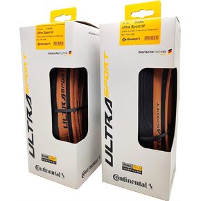 Continental Ultra Sport III 700x28 Black/Brown Folding PureGrip - Pair (2 Tires)