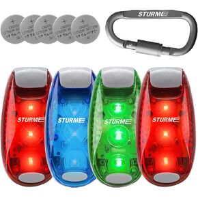 STURME LED Safety Light Strobe Lights for Daytime Running Walking Bicycle Bike Kids Child Woman Dog Pet Runner Best Flashing Warning Clip on Small Reflective Set Flash Walk Night High Visibility